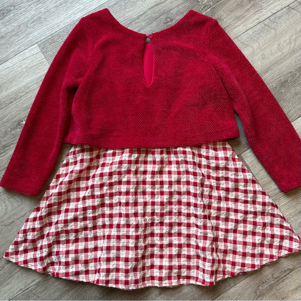 Red and White Plaid Dress - Picture 4 of 5